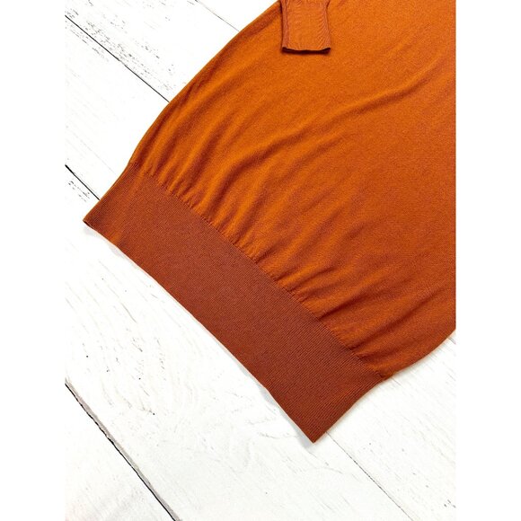 Woman's Cremieux Wool Blend Turtleneck Tunic Sweater Dress in Rust Size Small - Picture 4 of 10